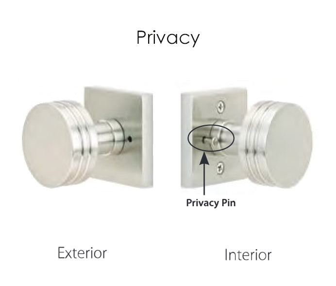 Emtek Ice White Knob Set - Privacy
