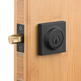 Baldwin Reserve Contemporary Square Double Cylinder Deadbolt in Satin Black finish