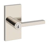 Baldwin Reserve Square Lever 5" Rosette Polished Nickel Entry Function Exterior View