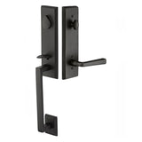 Emtek Rustic Modern Rectangular Monolithic Entry Handleset - Single Cylinder