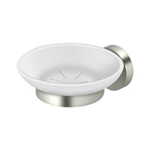 Deltana BBS2012 Frosted Glass Soap Dish - Solid Brass