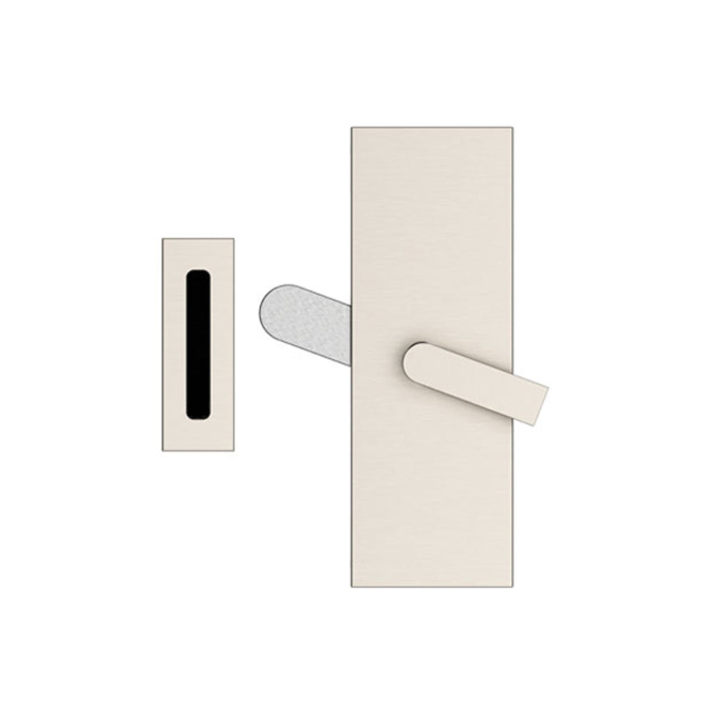 Emtek Modern Rectangular Barn Door Privacy Lock with Strike
