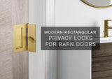 Emtek Modern Rectangular Barn Door Privacy Lock and Flush Pull with Integrated Strike