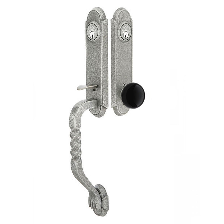 Emtek Monolithic with San Carlos Grip Entry Handleset - Double Cylinder