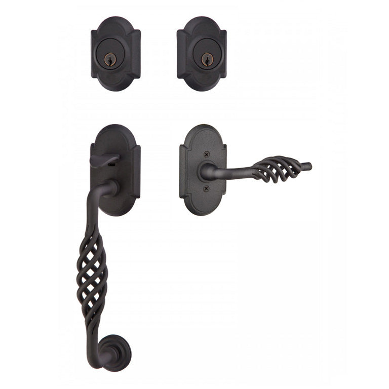 Emtek Sectional with Lafayette Grip Entry Handleset - Double Cylinder