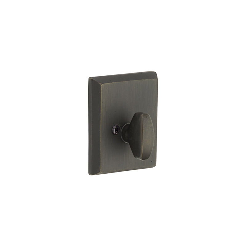 Emtek Rustic Modern Rectangular Sandcast Bronze Deadbolt - Patio
