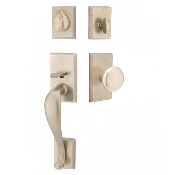 Emtek Rectangular Sectional Entry Handleset - Single Cylinder