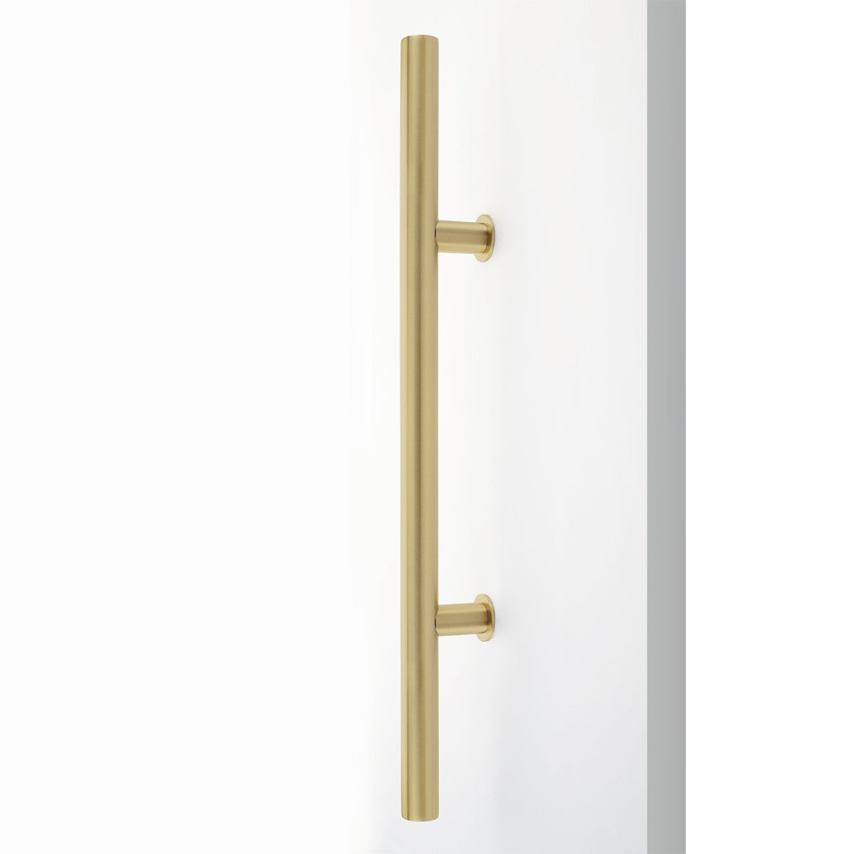 Emtek 24 Inch Round Stainless Steel Door Pull in Satin Brass