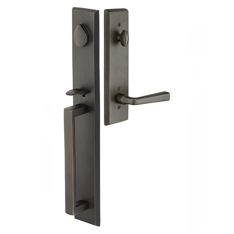 Emtek Rustic Modern Rectangular Full Length Entry Handleset - Single Cylinder