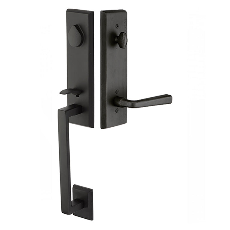 Emtek Rustic Modern Rectangular Monolithic Entry Handleset - Dummy