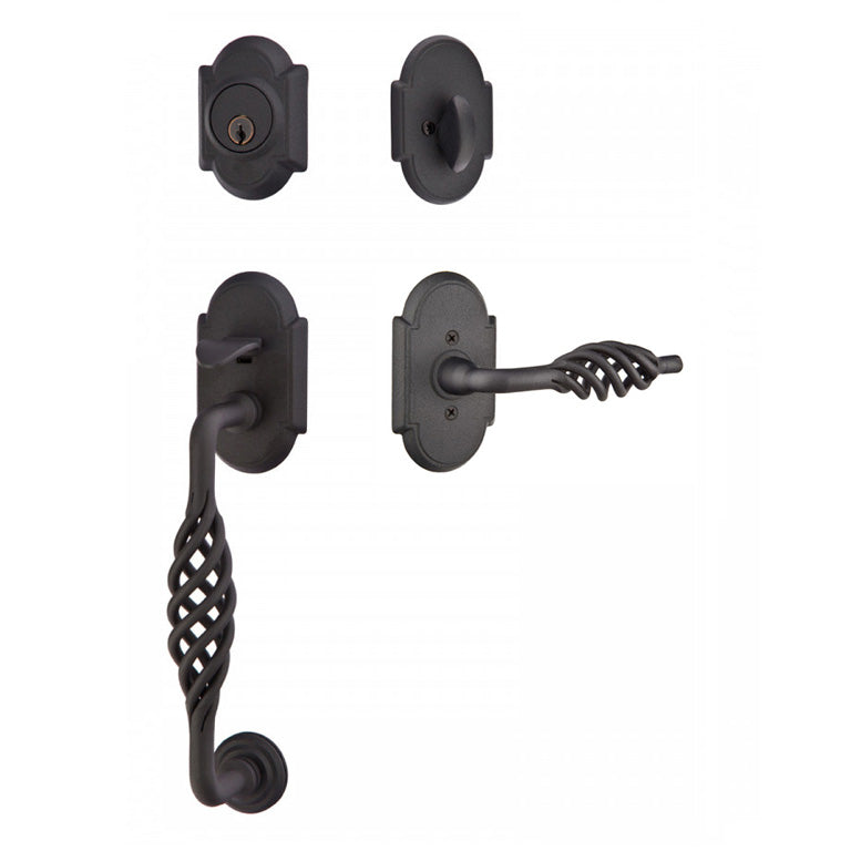 Emtek Sectional with Lafayette Grip Entry Handleset - Single Cylinder