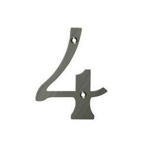 Deltana RN4 4" House Numbers 0-9 - Solid Brass