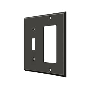 Deltana SWP4743 Single Switch and Single Rocker Plate - Solid Brass