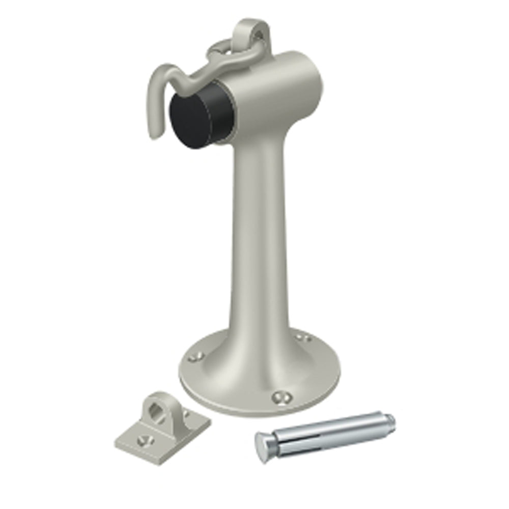 Deltana DSF630 6" Heavy Duty Door Bumper with Holder - Solid Brass