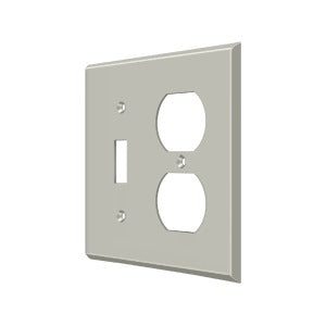 Deltana SWP4762 Single Switch and Double Outlet Plate - Solid Brass