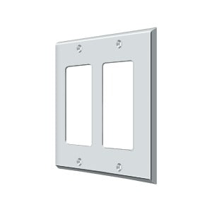 Deltana SWP4741 Double Rocker Switch Plate - Solid Brass