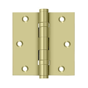Deltana DSB35B 3-1/2" x 3-1/2" Ball Bearing Square Corner Hinge - Solid Brass