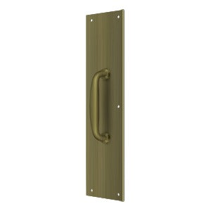Deltana PPH55 15" Push Plate with Door Pull - Solid Brass